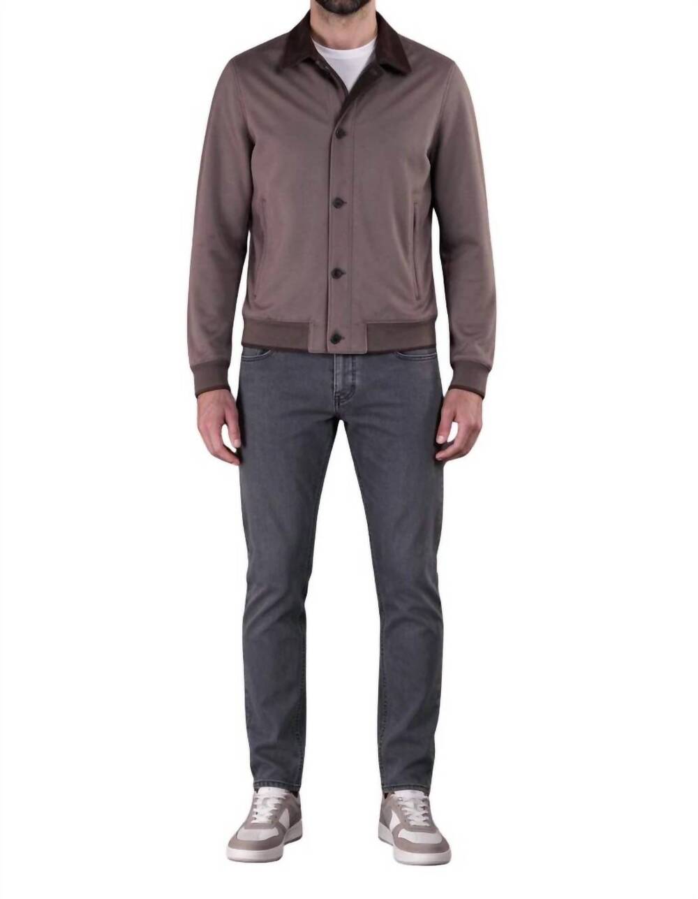 NEW MOORER sironi-gf bomber jacket in piombo